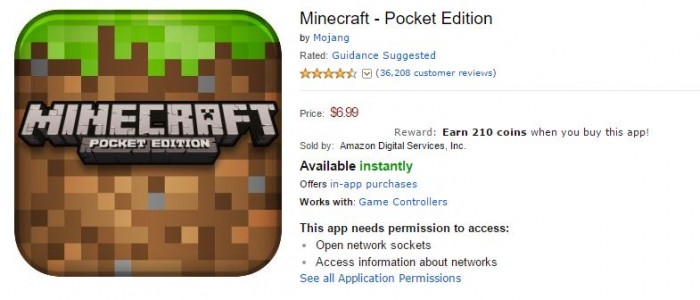 Minecraft Pocket Edition в Amazon App Store